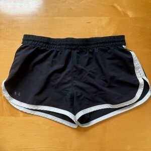 Under Armour Women's Black and White Athletic Shorts